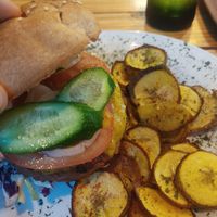 Jerk burger at Vegano O No in Panama City