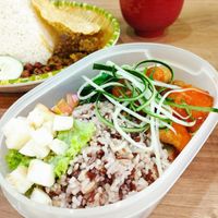 Mushroom with Tofu Braised Rice  at Yi Su Pin 一素品 - Chinatown in Central Singapore