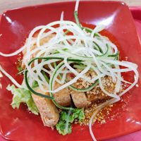 Fried Beancurd with Thai Sauce at Yi Su Pin 一素品 - Chinatown in Central Singapore