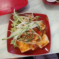Fried beancurd with Thai sauce at Yi Su Pin 一素品 - Chinatown in Central Singapore