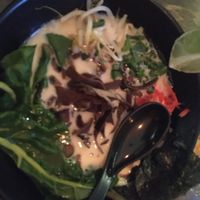 Tonkotsu ramen with chard  at Vegan Ramen Mei - Condesa in Mexico City