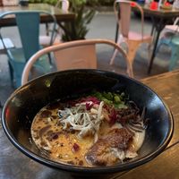 Red tonkotsu  at Vegan Ramen Mei - Condesa in Mexico City
