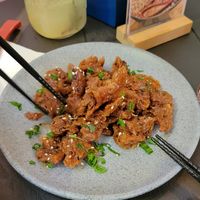 Orange chickn at Vegan Ramen Mei - Condesa in Mexico City