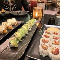 Crab roll, dragon roll, spicy tuna roll   at Planta Queen in Chicago