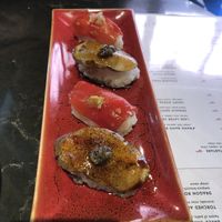 Eggplant and watermelon nigiri   at Planta Queen in Chicago