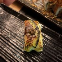 The last piece of the “torched and pressed” maki roll I had left before I remembered to take a photo. They were too delicious.   at Planta Queen in Chicago