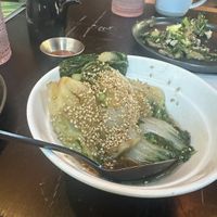 Bok choy and breakfast bowl plated  at Planta Queen in Chicago