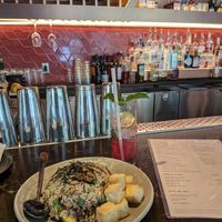 Truffle fried rice, added tofu at Planta Queen in Chicago