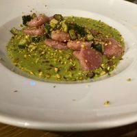 Red turnip gnocchi with courgettes cream  at Veghometro in Rome