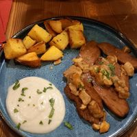 Seitan con porcini e patate at Veghometro in Rome