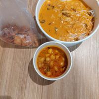 Laksa at Gokul Raas Vegetarian - Lau Pa Sat in Central Singapore