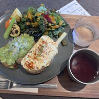 Not-egg and avocado bread + tea (¥1.900)  at Cafe Tarot - カフェタロ in Tokyo
