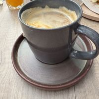 Café crème with soy milk supplement   at Selma Alabama in Bayeux