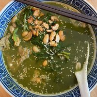 Green Goddess (V) RM25.00 - Organic Local Spinach cooked in Leicha broth & roasted nuts
 at Botanique Vegetarian Private Kitchen in Petaling Jaya
