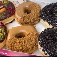From left: chocolate ganache, biscoff and Oreo. Oreo was our favorite   at Offbeat Donut Co in Cork