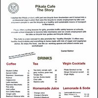 Drink menu as of November 2022  at Pikala Cafe in Marrakech