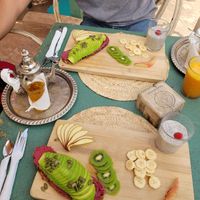 Breakfast with avocado toast  at Pikala Cafe in Marrakech