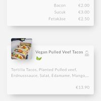 Menu at Café Buur in Cologne