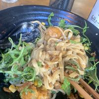 Ramen (all mixed up as I got too excited before I remembered to take a picture!)  at RAMEN-ISM in Amsterdam