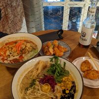 vegan ramen with some starters at RAMEN-ISM in Amsterdam