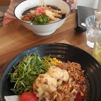 Silky Ramen Soup (top) and Spicy Ramen Sauce (bottom) at RAMEN-ISM in Amsterdam