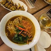 Black ramen, fried gyoza, genmaicha :D at RAMEN-ISM & Impossible in Amsterdam