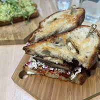Mushroom sandwich   at Butcher's Daughter in West Hollywood