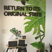 positive messaging on the wall  at Genkan Vegan Cafe in Dong Hoi