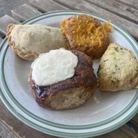 Cinnamon bun and savory things   at Tori's Bakeshop - The Beach in Toronto