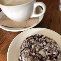 Chai tea latte and peppermint cookie at Tori's Bakeshop - The Beach in Toronto