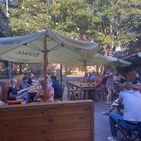 Outside seating area  at Lamb & Flag in Leeds