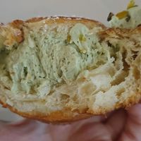 Pistachio cream filled bun at The Sanctuary in Berlin