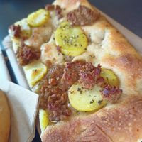 Potatoes and sausage at The Sanctuary in Berlin