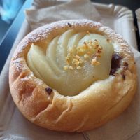 Brioche nougat and pear at The Sanctuary in Berlin