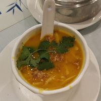 Pumpkin mushroom soup at Bodhi Village in Flushing