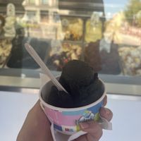 Vegan chocolate and coconut water ice cream (amaaazinngg)  at Lastovka in Maribor