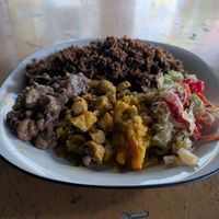 Tasty wholesome meal for $1000JMD (just over $6USD) at Reggae Pot Rastarant in Ocho Rios
