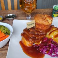 Delicious Sunday lunch and good vegan menu generally 😊 #Veganuary at The Station Hotel in Nottingham