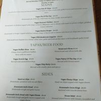 Impressive menu at The Station Hotel in Nottingham