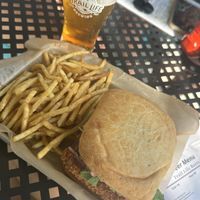 Vegan katsu sandwich and the most amazing fries   at Trail Life Brewing in Grand Junction
