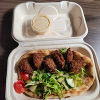 Falafel Wrap, vegan at Trail Life Brewing in Grand Junction