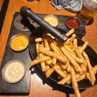 Fry and sauce flight at Trail Life Brewing in Grand Junction