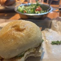 Patagonia vegan with side salad - so delicious!!  at Trail Life Brewing in Grand Junction