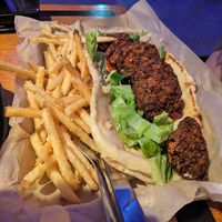 Falafel wrap and fries at Trail Life Brewing in Grand Junction
