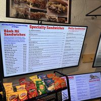 One of three menu boards   at Hot Deli in Fortuna