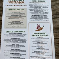 Vegan menu  at Papi's Tacos in Ocean City
