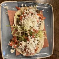 Vegan street tacos with beyond meat filling  at Papi's Tacos in Ocean City