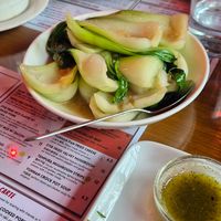 Pak choi stir fry at The Dumpling Tree in Cambridge
