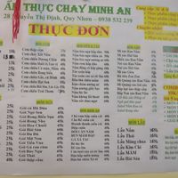 You can google lens to get a semi readable translation at Chay Minh An in Qui Nhon