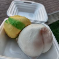 Pumpkin and peach both with green bean. Very good. Especially the pumpkin at Chay Minh An in Qui Nhon